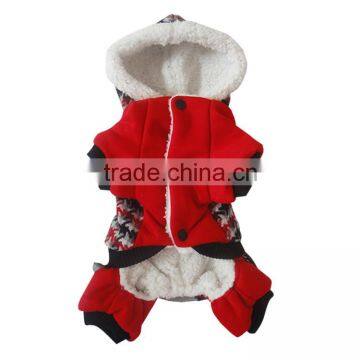 Nordic Style Plovers and Down Four Feet Warm Red Dog Clothing photo-3