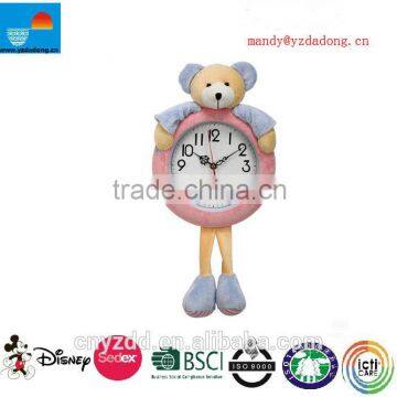 Plush bear wall clock/Plush decoration supe wall clocks