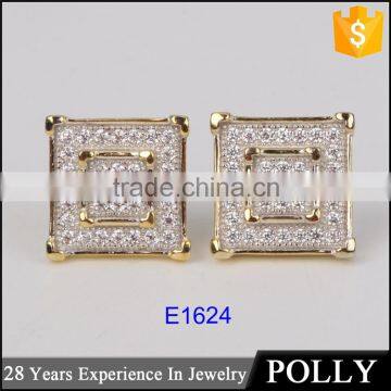 2016 United States Style Ladies' Micro Pave Stud Earring 925 Silver Jewelry Wholesale photo-2