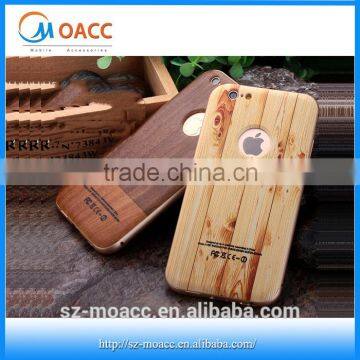 2016 new design natural wood Back Metal Bumper Case For iphone 6