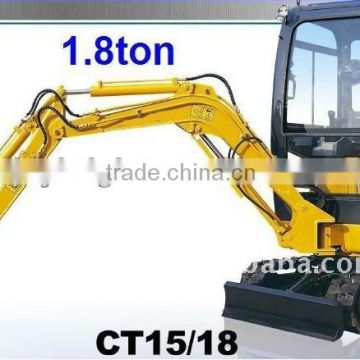 1.8ton mini excavator with Japan Yanmar engine,adjustable tracks,cabin,A/C,hammer,auger