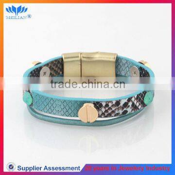 NICE SNAKE PRINT LEATHER CORD INFINITY BRACELET