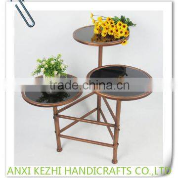 KZ160238 Luxury 3-tier Metal Indoor Marble Top Flower/pot/Plant Stand