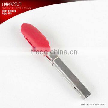 HS-FT149 Heat resistant silicone mini plastic tongs 9 inch