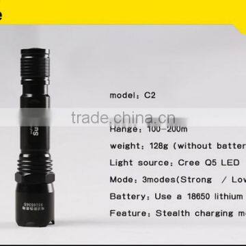 Powerful Rechargeable LED Traveling Flahslight With Car Charger photo-2