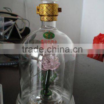 crystal art glass bottle flower