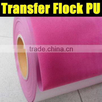 Pink flocking vinyl PU film for heat transfer 0.5*25m size