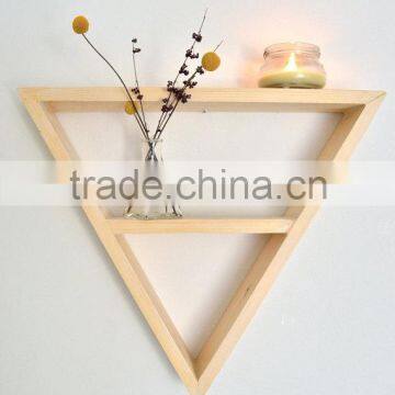 triangle wooden wall diy storage shelf