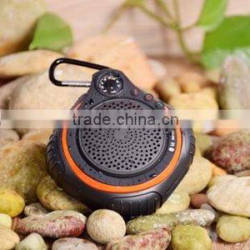 2015 Bluetooth Speaker waterproof speaker shockproof with snap hook and LED torch and temperature detect