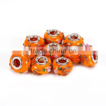 Hot Selling Murano Lampwork 10 pcs Orange Color Style #1 Glass Beads Loose Beads