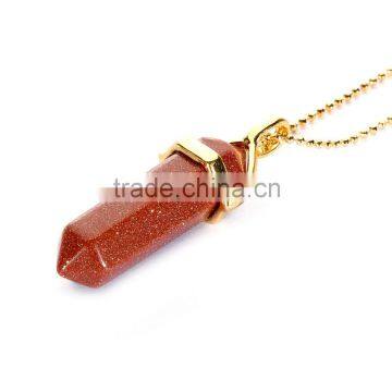 Gorgeous 1pcs Gold Sand Stone Gold Plated Fashion Jewelry Necklace Pendant (Chain is not Included)