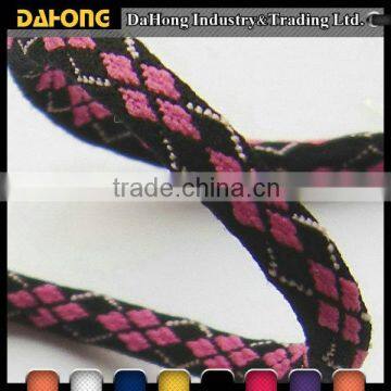 custom design flat cotton decorative jacquard harness cord