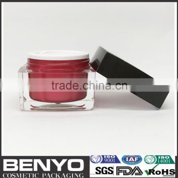 new design Benyo brand luxury acrylic jar for face cream packaging cream black