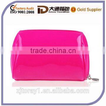 Rose Red Fashion PVC Zipper Cosmetic Pouch Make Up Bag for Lady