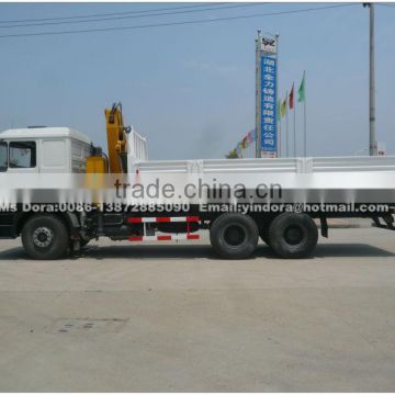 Shacman 6X4 12 ton folding arm crane, folding boom crane lorry truck , knuckle boom crane