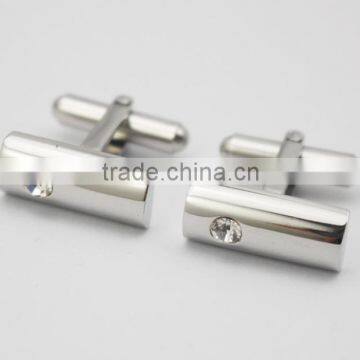 CZ Crystal Stone Stainless Steel Cufflinks For Men's Shirts