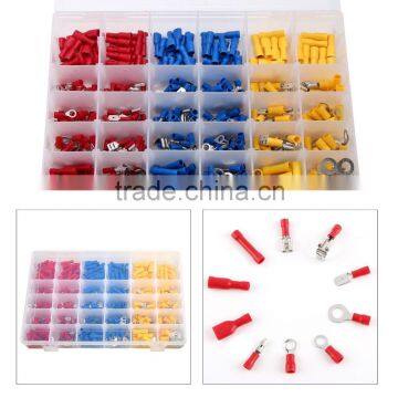 480 Assorted Electrical Wire Terminals Insulated Crimp Connectors Spade Ring With Storage Box