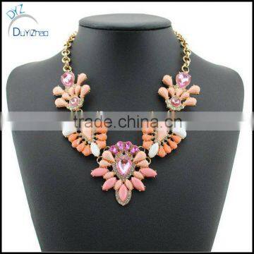 pink flower statement necklace Bubble Pendant Necklace