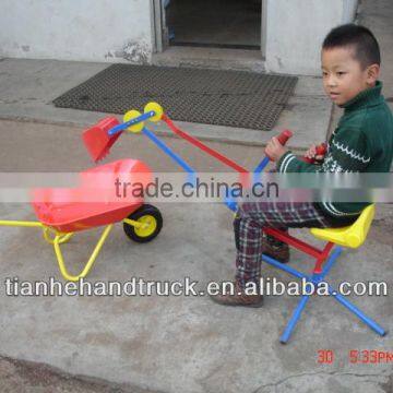 kid steel digger and wheel barrow