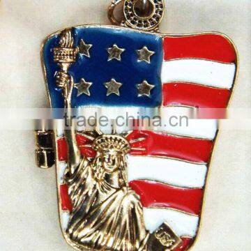 Statue of Liberty Charm Flag Rhinestone Pendant Enamal Charms