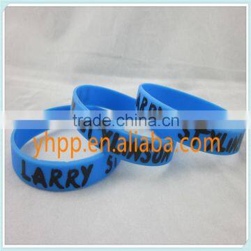 Custom LARRY STYLINSON Silicone Blue Printed Logo Wristband Bracelet                        
                                                Quality Choice