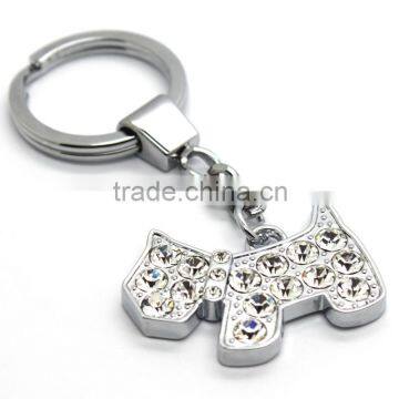 Metal Crystal Dog Shaped Keychain photo-4