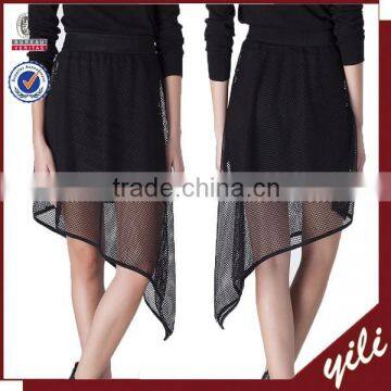 2015 new designs summer collection black mesh fabric pictures of mature women with short skirt