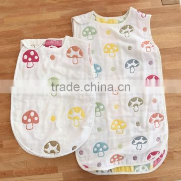 newborn babies vest design sleeping bags100% cotton gauze baby sleeping bag