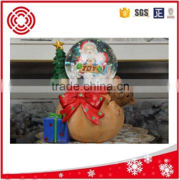 cute bear glass snow globe gift for kids , Xams decoration