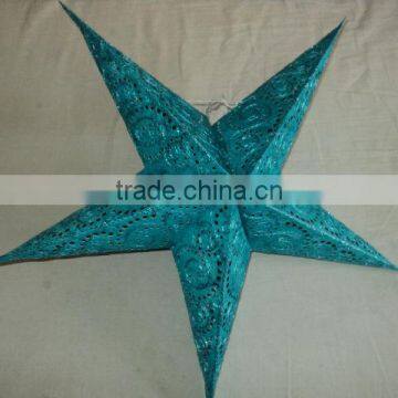 turquise embroidery paper stars