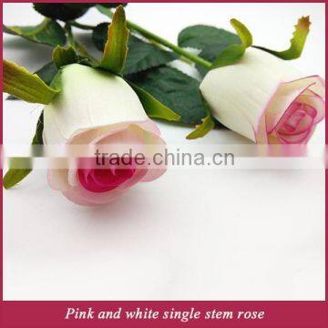 Artificial single long stem silk waterdrop rose