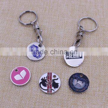 Wholesale Custom coin key ring trolley token metal holder