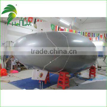 Shiny Silver Remote Control Inflatable Zeppelin With Good Equipment