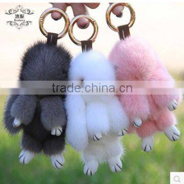 Water mink rabbit Fur Leather Rabbit Fur Pendant doll for Handbag Keychain or Car Pendant Fur Gift