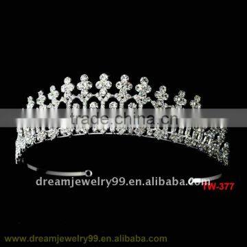 wholesale wedding jewelry crystal rhinestone crown with pearl crown tiara