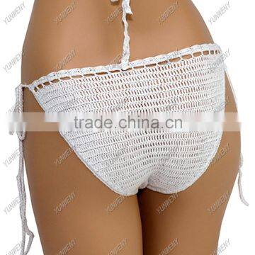 Women's Bikini With White Knitting Swimming Trunks Sexy Women Trunks photo-4