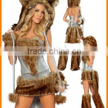 The Wolf Nightclub Uniform Party Night DS Costume / Demon Cat bo Dress Hair Hair Wolf Dress photo-2