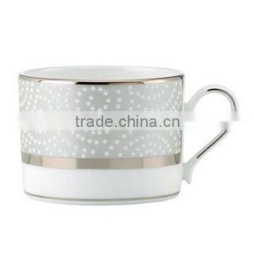 simple and easy golden bone china embossed coffee cup