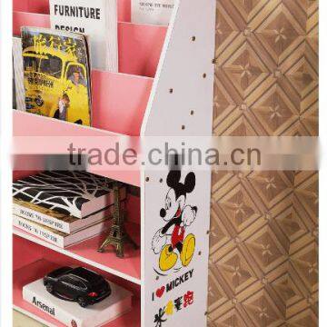 Wooden Library Bookshelf Children Bookcase Kids Home Furniture Decorative Shelf photo-2