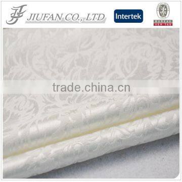 Jiufan textile cotton polyester white jacquard fabric with spandex for baby garments