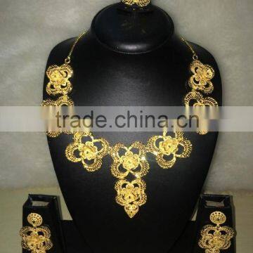 Wholesale Ethnic Necklace Jewelry African Jewelry Set 18k Gold Plated Bridal Jewelry