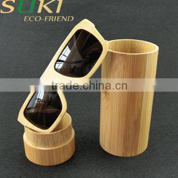 Square bamboo frame Sunglasses with cylinder box