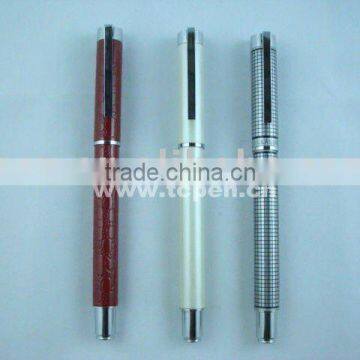 Metal leather roller pen for promotion TCL03