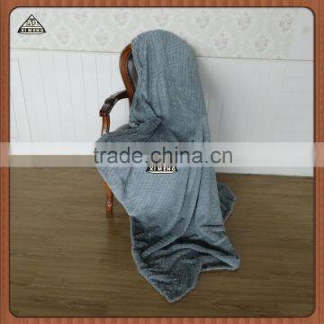 gray fanshaped PV fur blanket throw 50 x 60 inch
