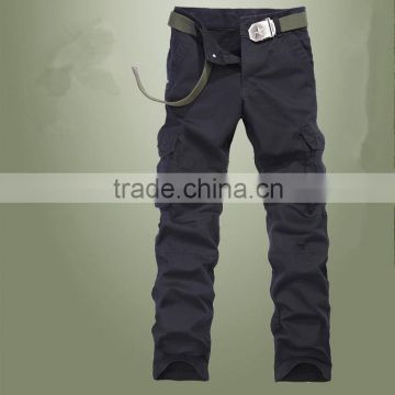 mens outdoor cotton loose straight overall pocket design trousers