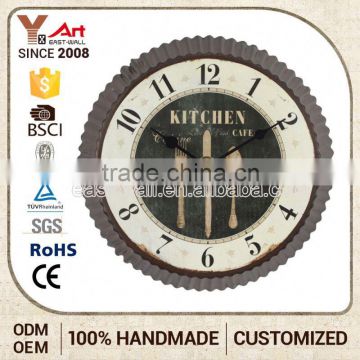 Newest Customized Logo French Country Tuscan Style Bottle Cap Shape Country Style Wall Clocks