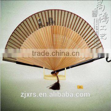Paint high-grade silk wholesale silk folding fan Zhushan best male fan folding fan Chinese wind WDF001