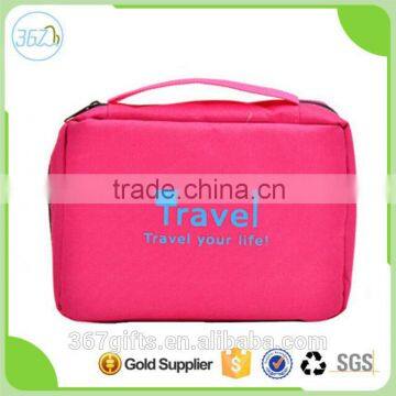 Multifunctional big capacity polyester travel cosmetic bag korean stylish toiletry bag lady handling                        
                                                                                Supplier's Choice