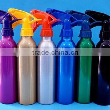 200ml cylinder aluminum cosmetic bottle, aluminum bottle with trigger sprayer