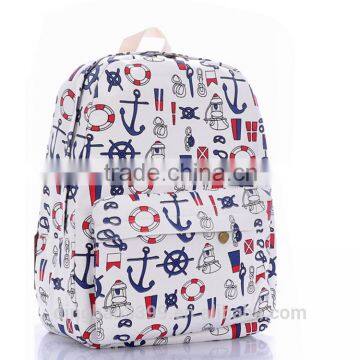 2015 Pretty Style Women Canvas Backpacks Printing School Bag For Teenagers Girls Shoulder Bag